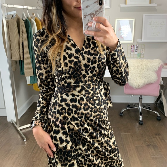 Leopard Print Wrap Dress - Picture 7 of 8